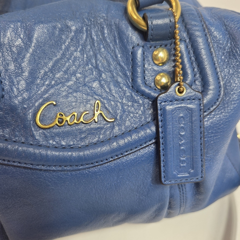 coach ashley leather satchel 2way carry f 19247 gold tone hardware euc - Picture 3 of 14
